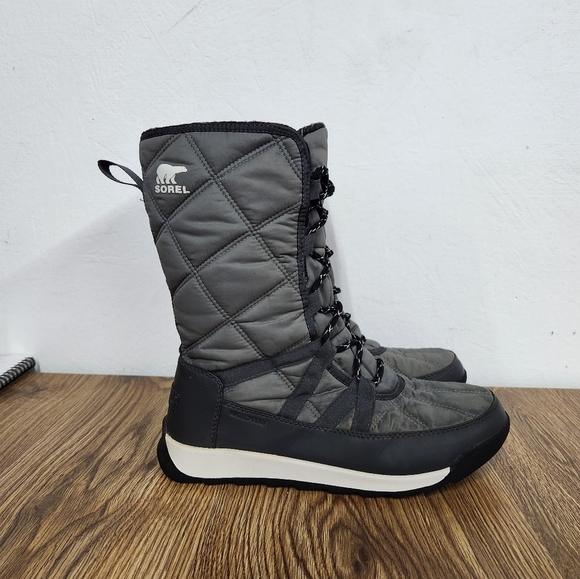 Sorel Whitney II Tall Lace Waterproof Like New Gray Boots Women's Size 10 - Picture 4 of 15